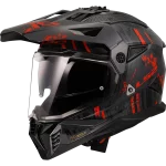 MX702 PIONEER II CRAZY mat crno crvena kaciga