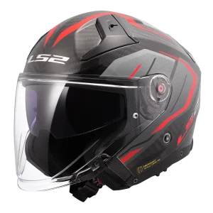 OF603 INFINITY II CARBON URUS crno crvena kaciga